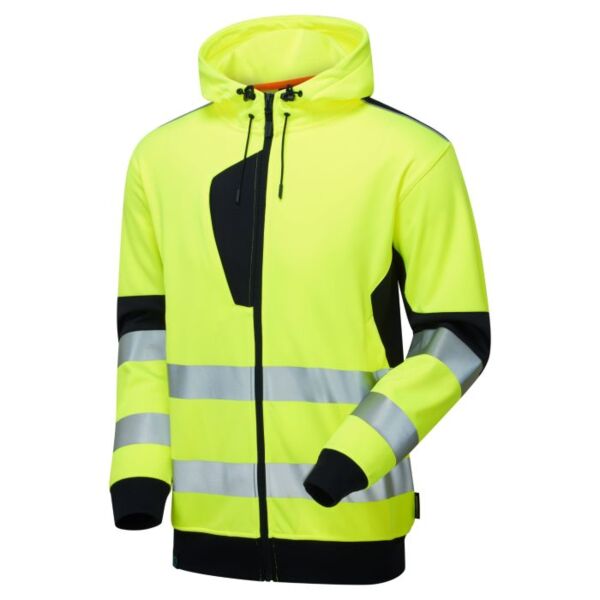 System Hi-Vis Eco Zip Thru Yellow Hoodie Thumbnail