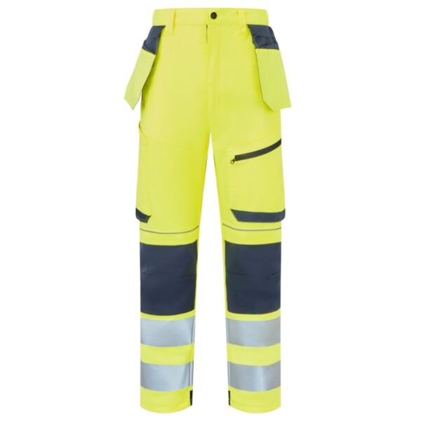 System Hi-Vis Eco Stretch Removable Holster Yellow Trousers Thumbnail